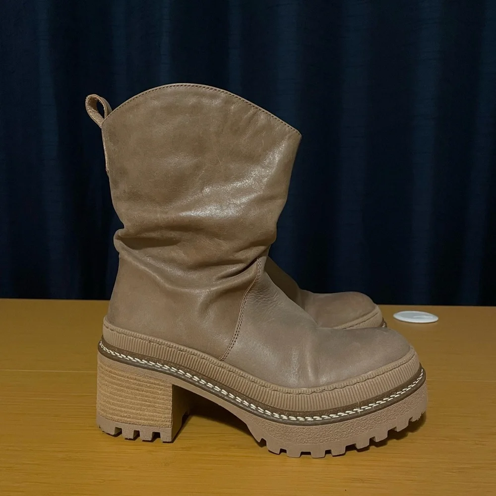 FREE PEOPLE NEW Mel Slouch Boots in Brown